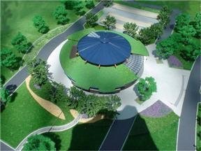 Detail of Rendering of the Carmine Carro Community Center in Marine Park