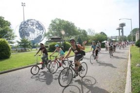 Biking in Flushing Meadows Corona Park