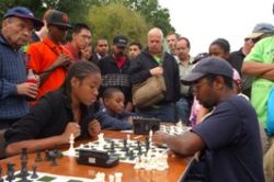 Competitors face off in 2009's Chess-in-the-Parks tournament. 