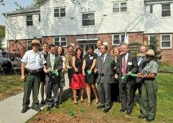Cutting the ribbon at the City's first ever Urban Field Station on Friday.
