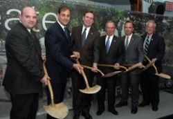 Mayor Bloomberg, Commissioner Benepe, and elected officials broke ground on Schmul Park on Wednesday.