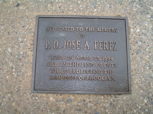 Police Officer Jose A. Perez Plaque