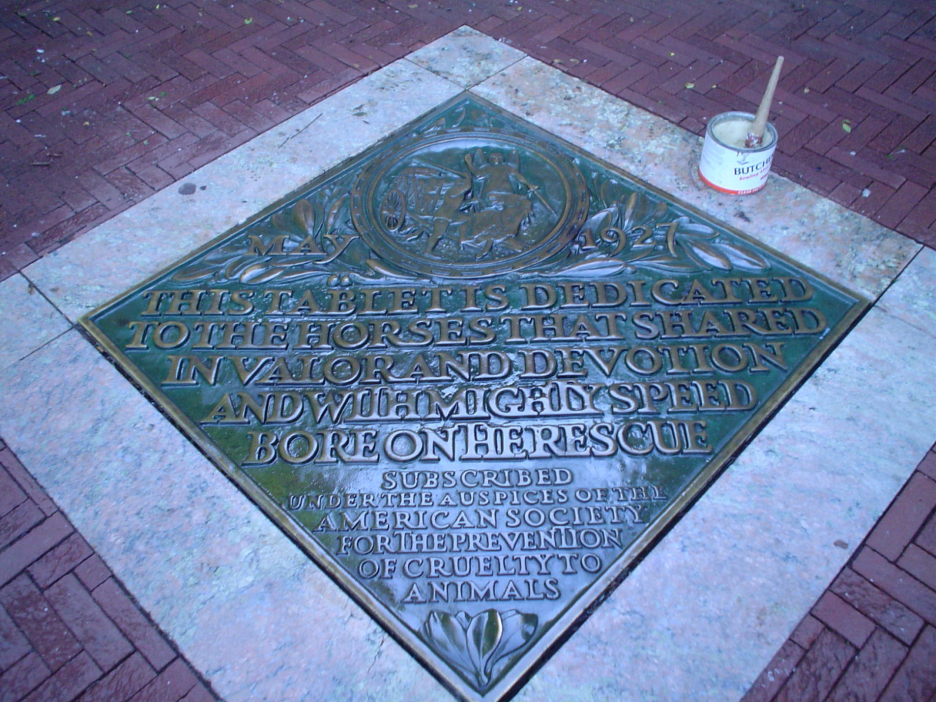 Firemen's Memorial Tablet Horses