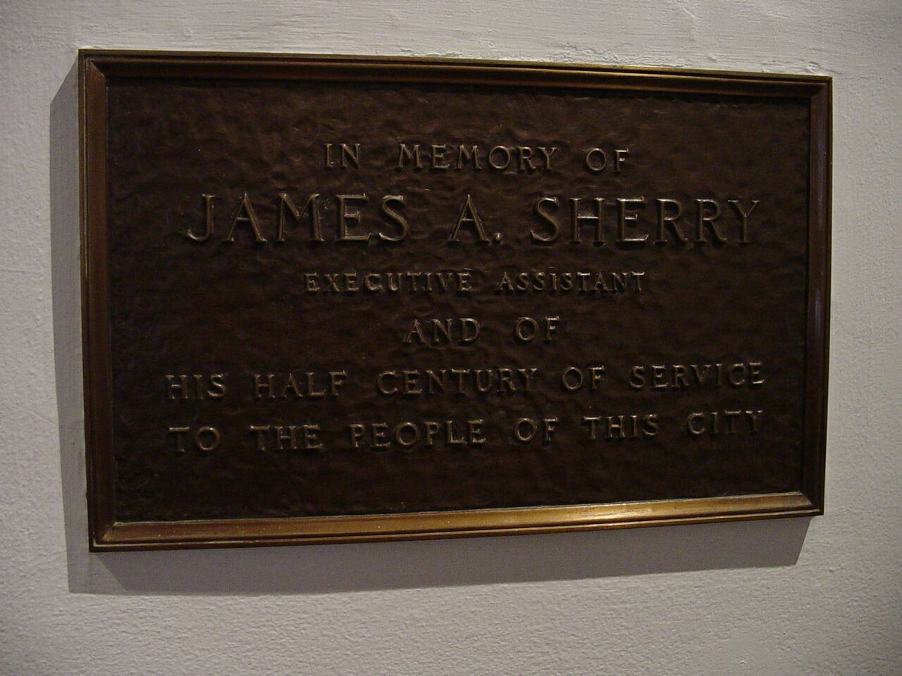 James A. Sherry Plaque