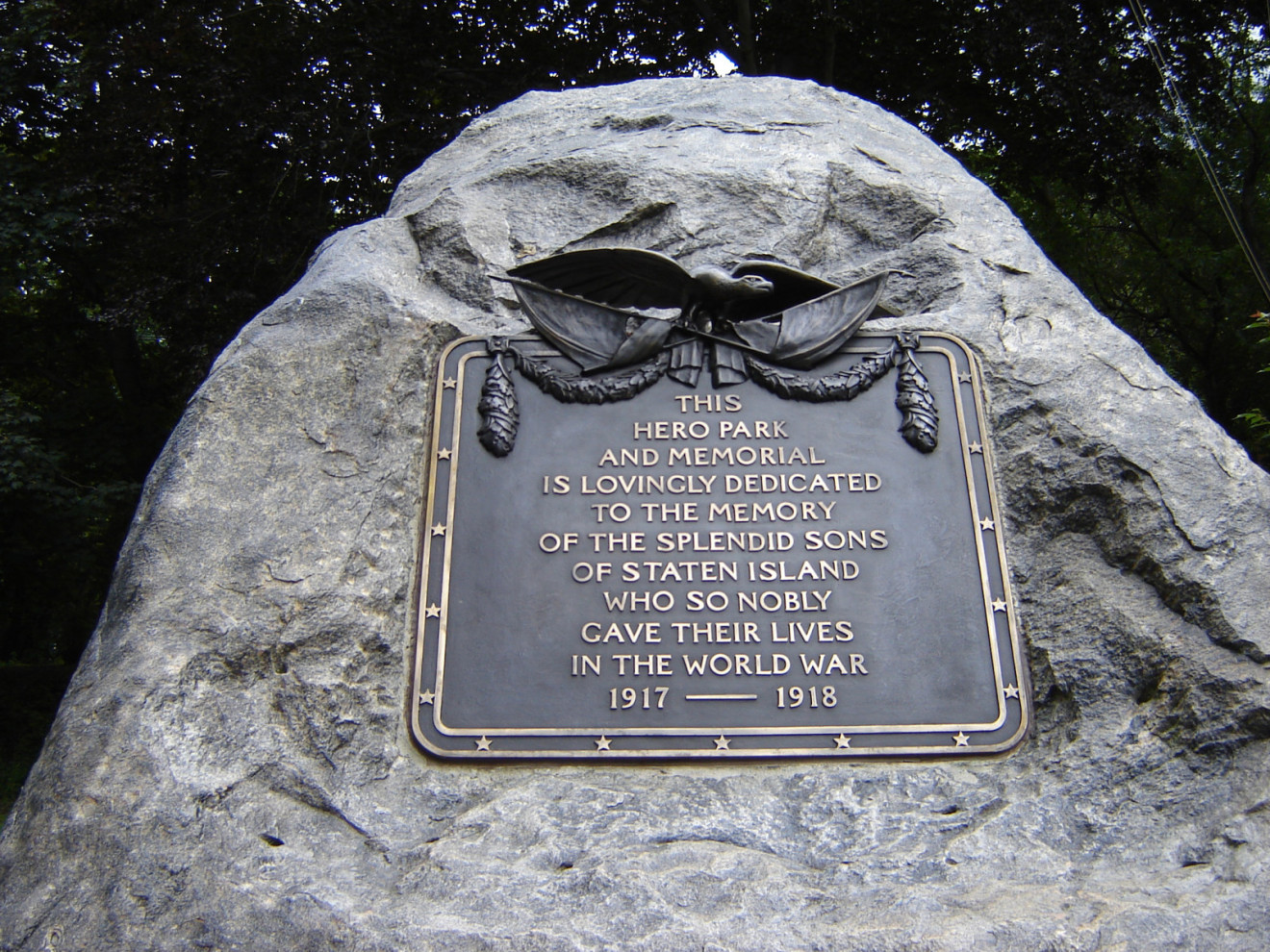 Hero Park Memorial Plaque