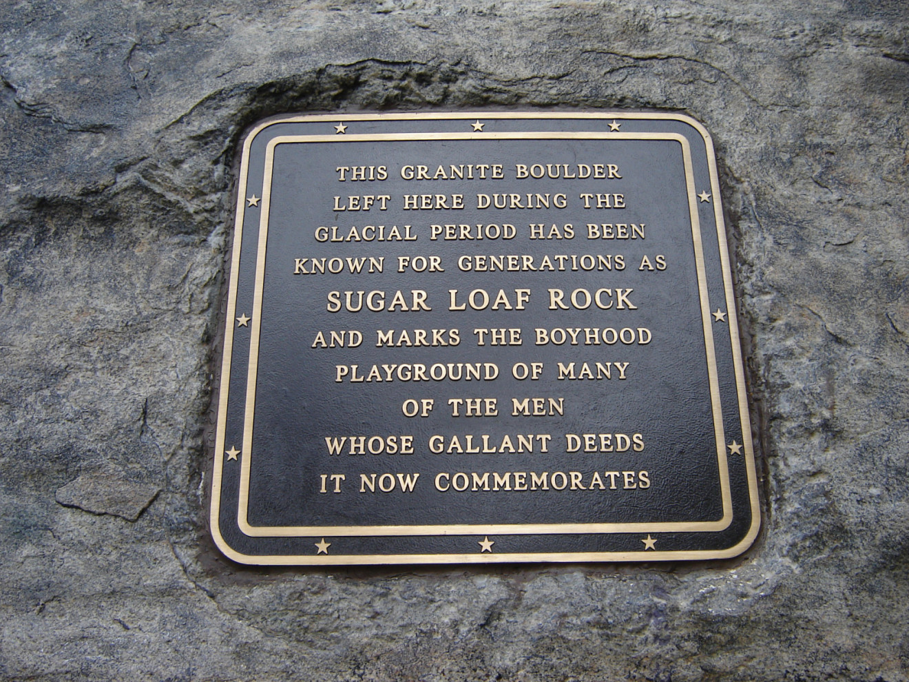 Sugar Loaf Rock Plaque