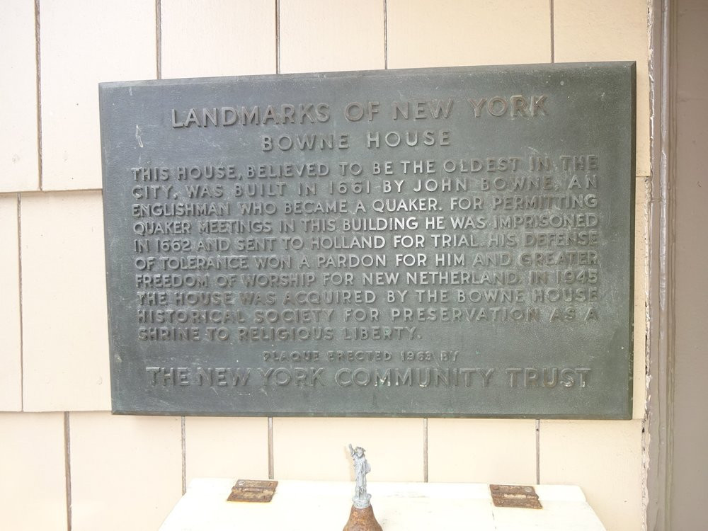 Bowne House Landmarks Tablet