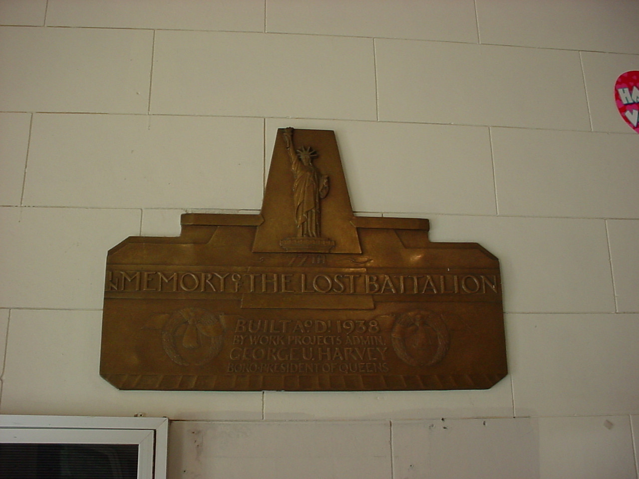 Lost Battalion Hall Plaque