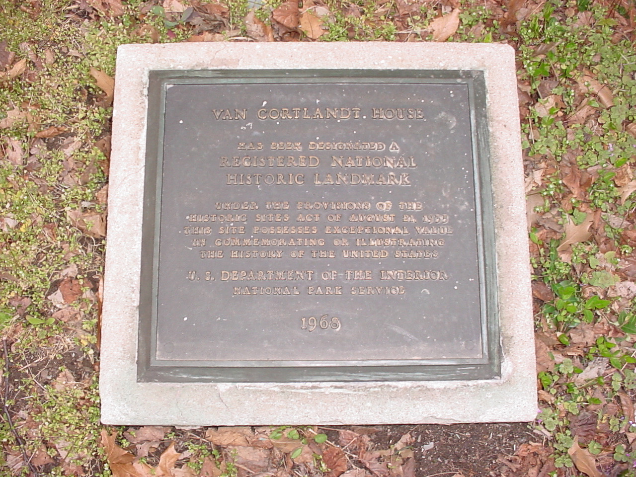 Van Cortlandt Landmark Tablet