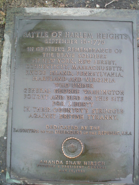 Battle of Harlem Heights Marker