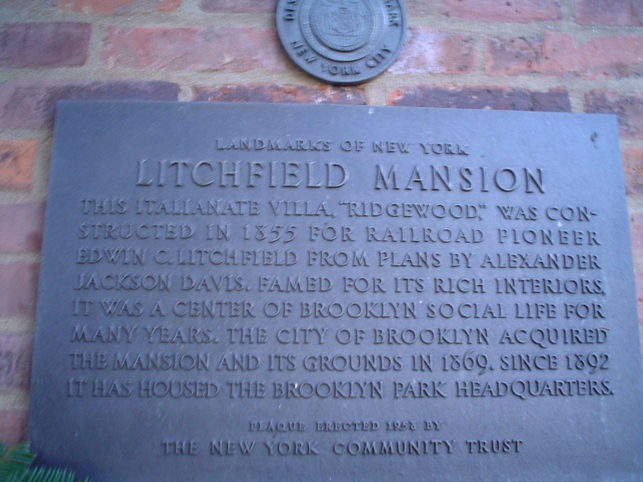 Litchfield Villa Landmarks Tablet