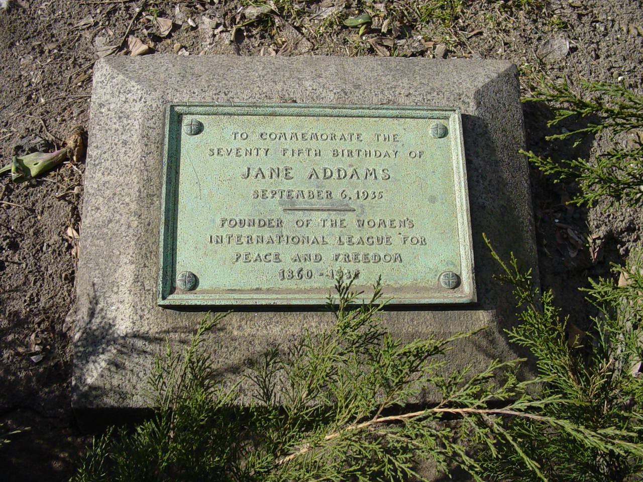 Plaque on plinth