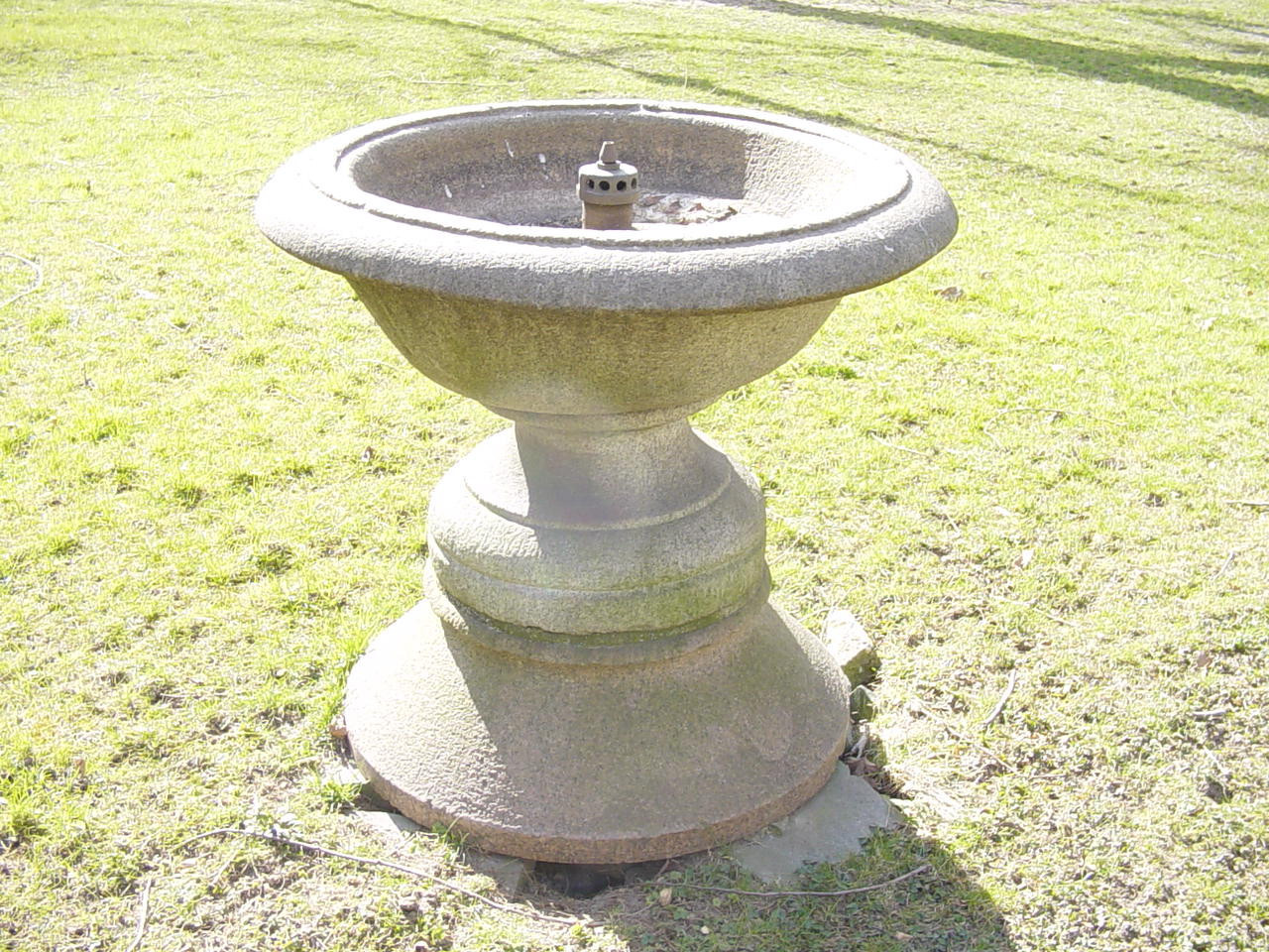 Cast stone bird bath