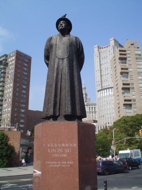 Over life-size portrait statue on pedestal