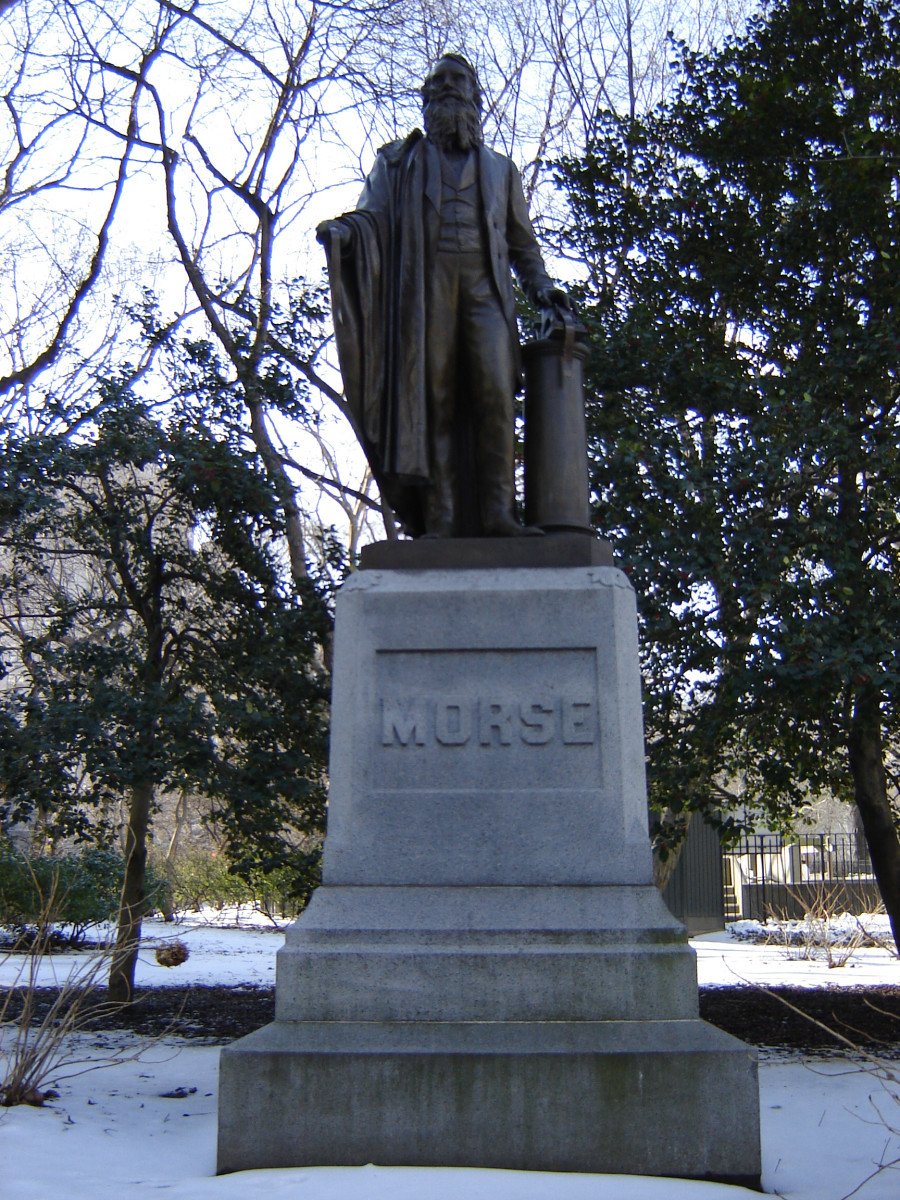 Portrait statue on pedestal