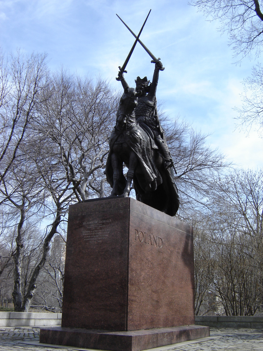 Equestrian figure (over life-size) on pedestal on base on terrace