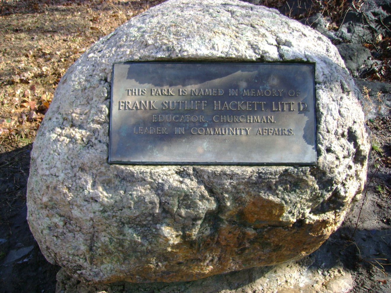 Plaque on boulder