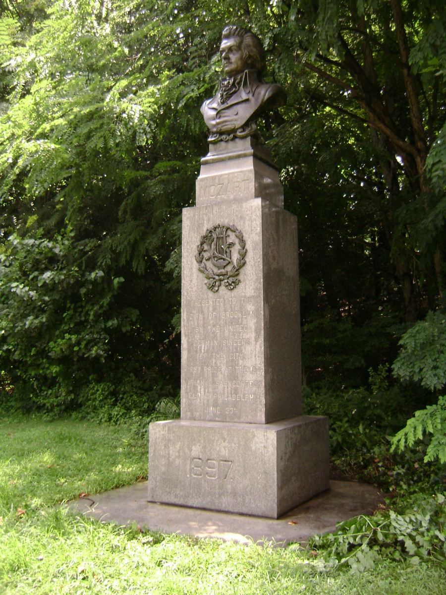 Bust (heroic scale) on pedestal decorated with applied wreath