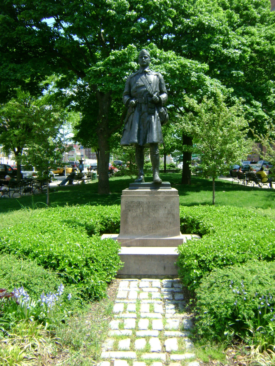 Standing figure (over life-size) on pedestal