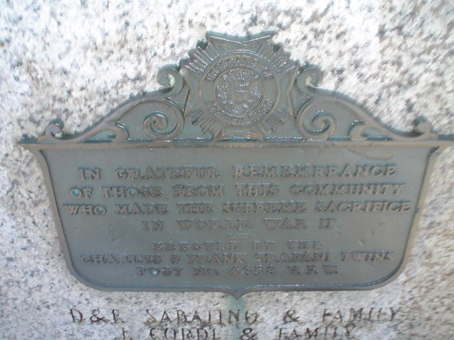 Plaque embedded in plinth