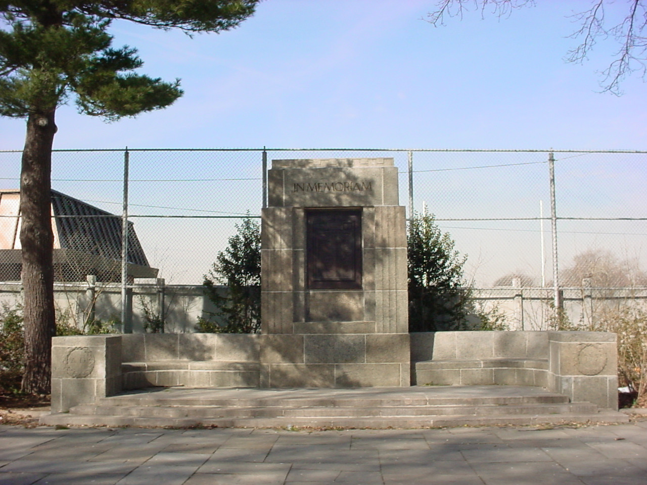 Stele and exedra with plaque