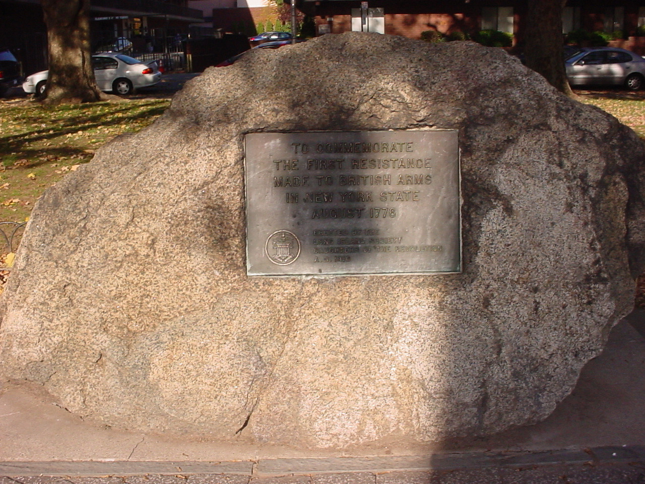 Tablet on natural boulder