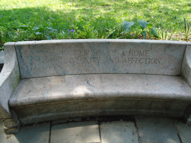 Four benches, two are engraved