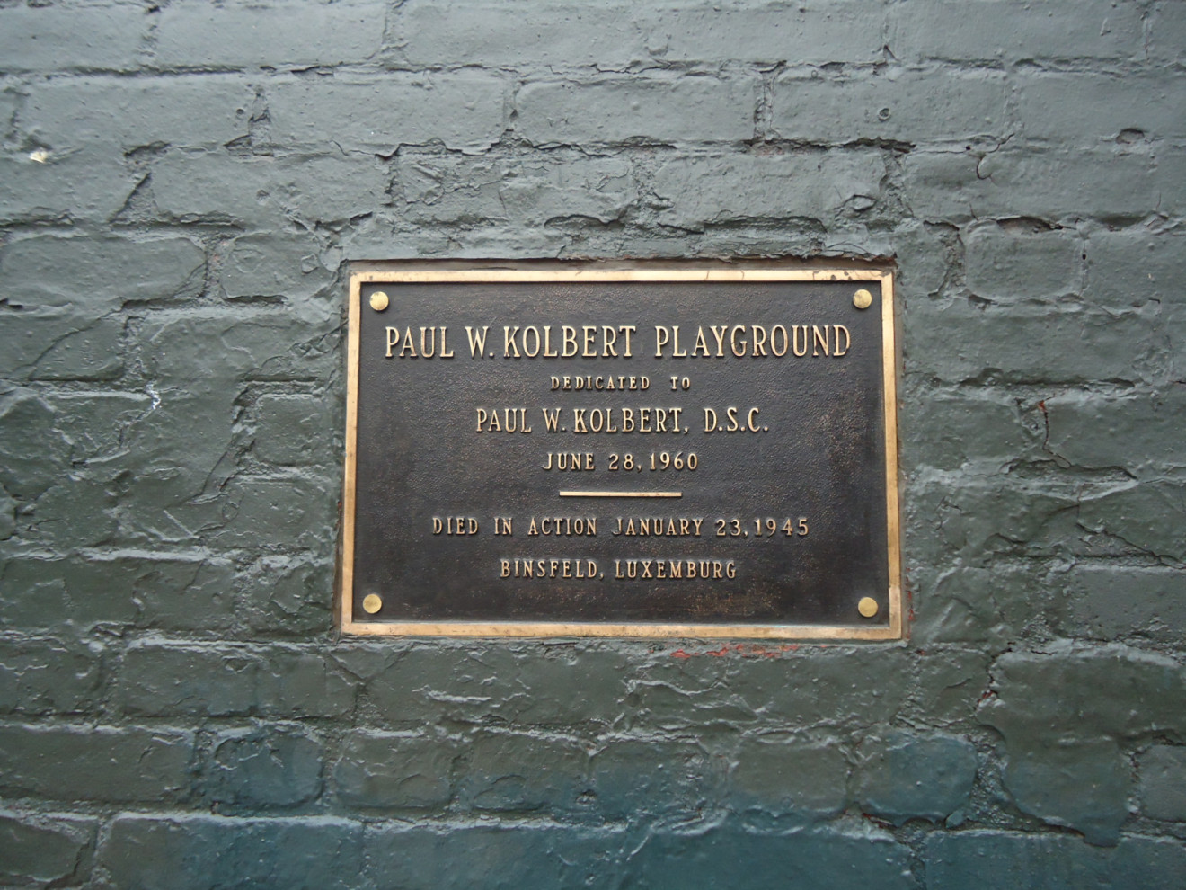 Plaque on wall