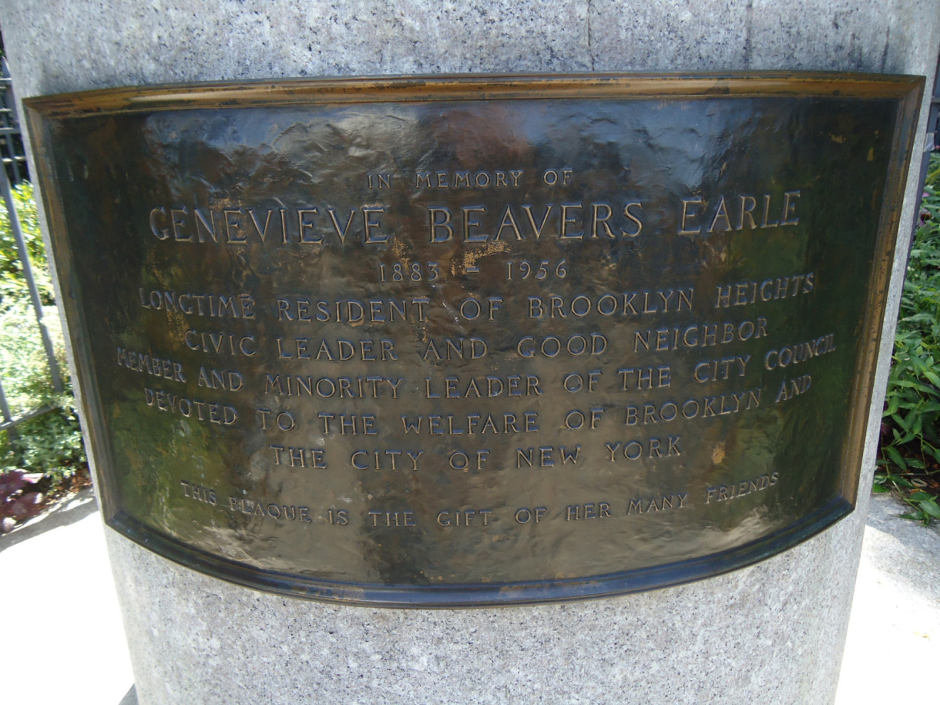 Genevieve Beavers Earle, 2013, NYC Parks