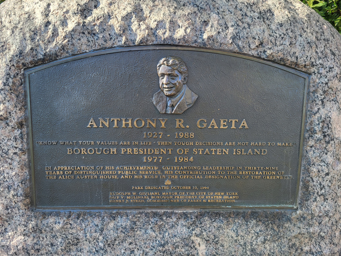 Anthony R. Gaeta Memorial, 2023, NYC Parks