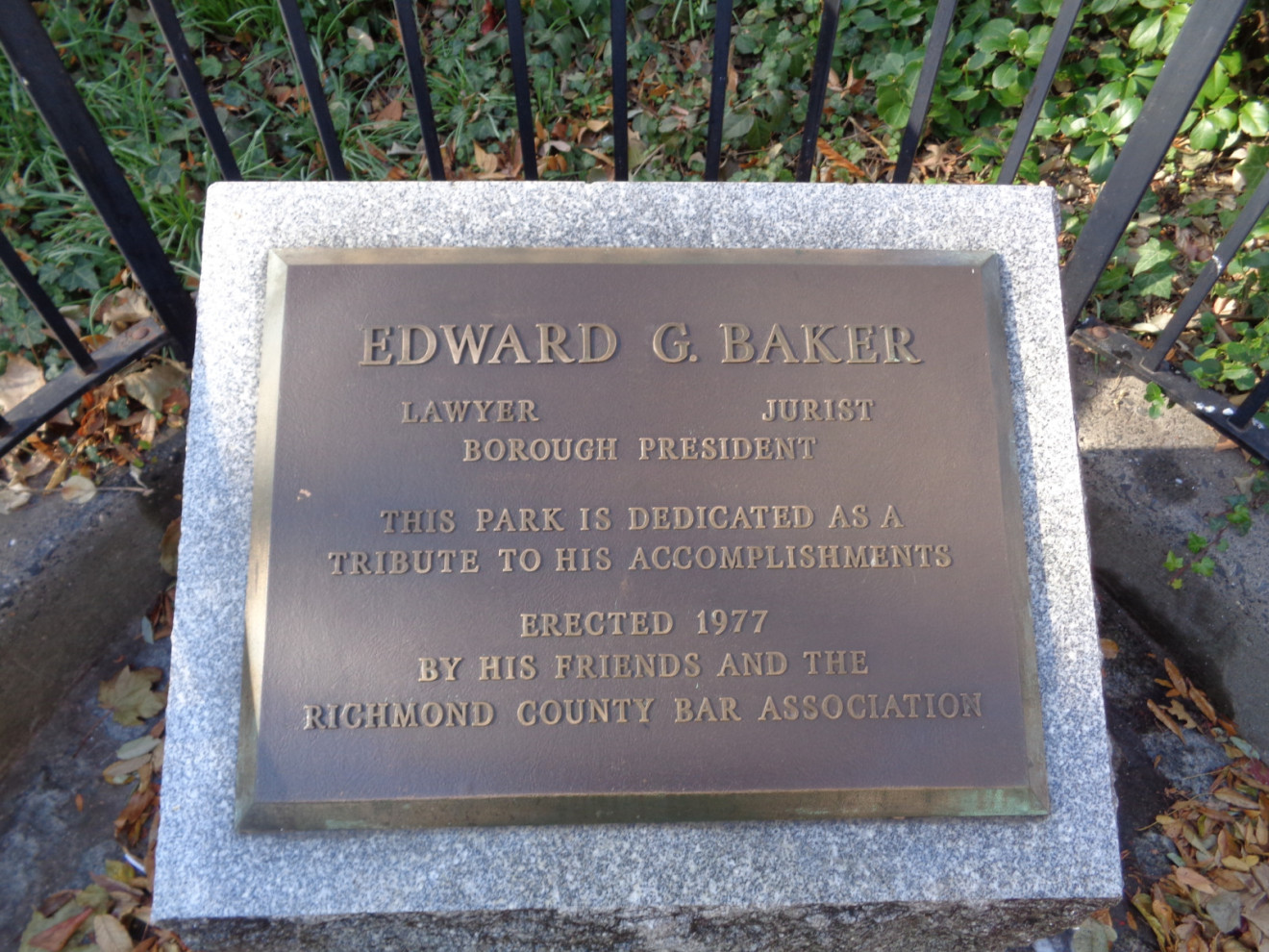 Baker Monument, 2017, NYC Parks
