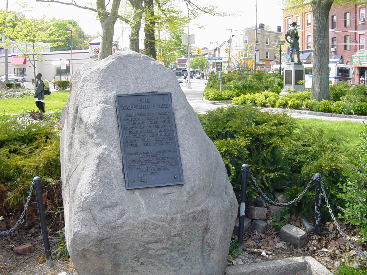 Tablet on natural boulder