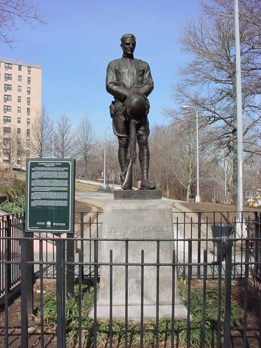 Figure (over life-size) on pedestal