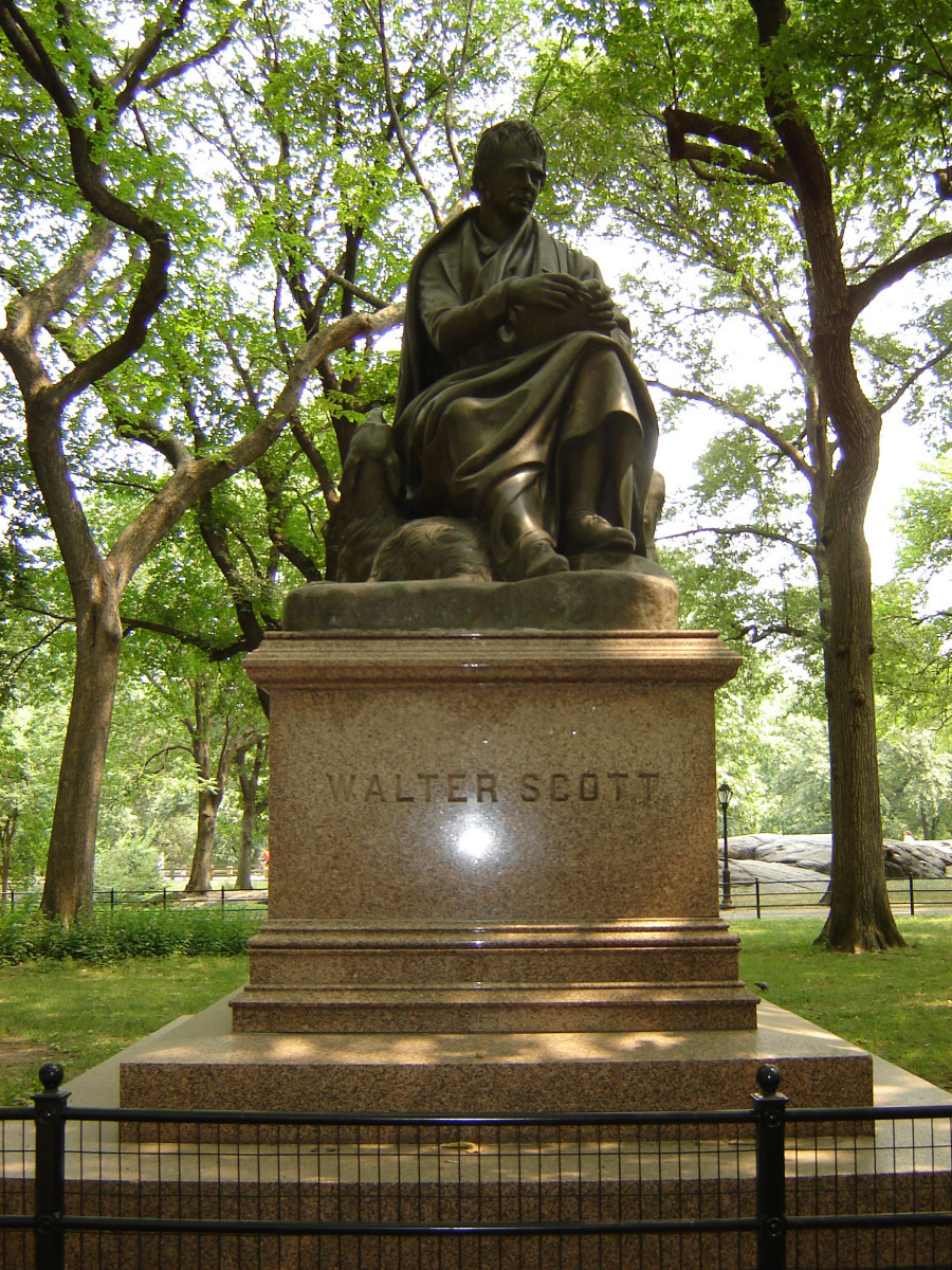 Portrait statue on pedestal