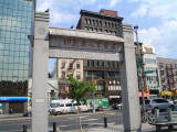 Memorial arch, 2 precast benches