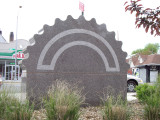 Stele with tablet, applied letters