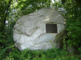 Tablet on natural boulder