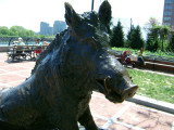 Boar (life size) on pedestal with a basin