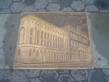 A series of 22 plaques set into the sidewalks surrounding park