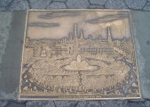 A series of 22 plaques set into the sidewalks surrounding park