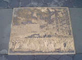 A series of 22 plaques set into the sidewalks surrounding park