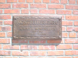 Bronze decorative marker honoring park namesake