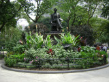 Portrait statue on pedestal