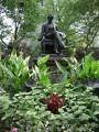 Portrait statue on pedestal