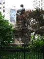 Portrait statue on pedestal