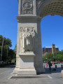 Triumphal arch, with two eagles, spandrel figures, two pier sculptures