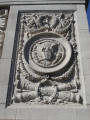 Triumphal arch, with two eagles, spandrel figures, two pier sculptures