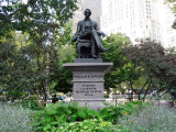 Portrait statue on pedestal