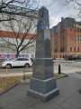 Obelisk (in 3 sections) with engraved and painted inscriptions