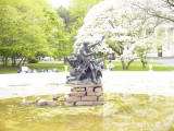 Male figure (heroic scale) atop basin; original zinc figure is Visitor's Center